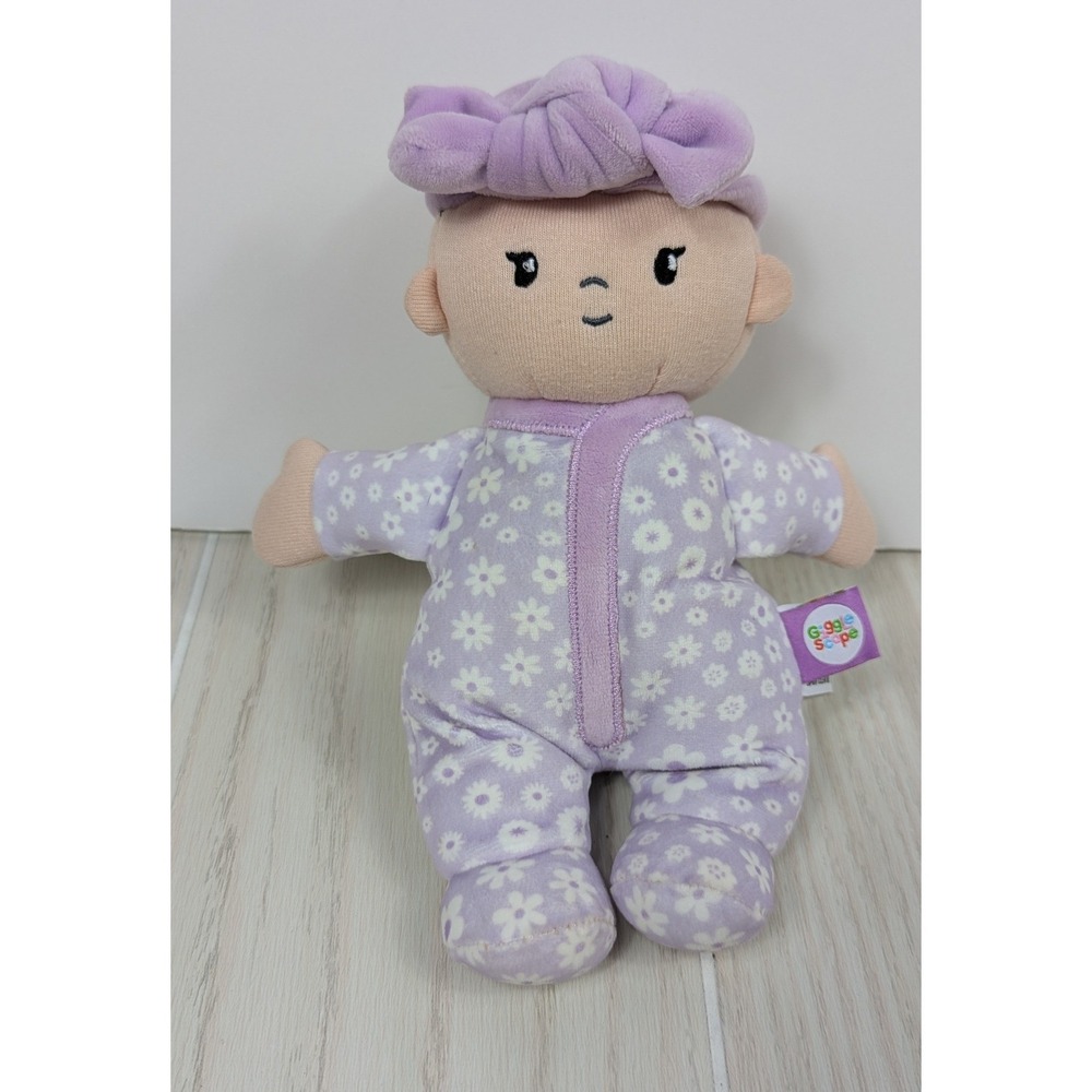 Giggle Scape Plush Baby Doll Purple Floral Soft Toy